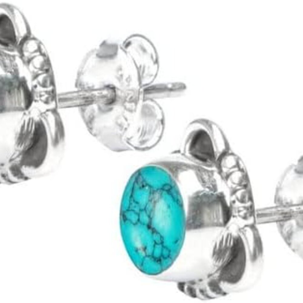 Gemstone Post Stud Earrings 925 Sterling Silver Gemstone Stud Earrings For Girls View 4